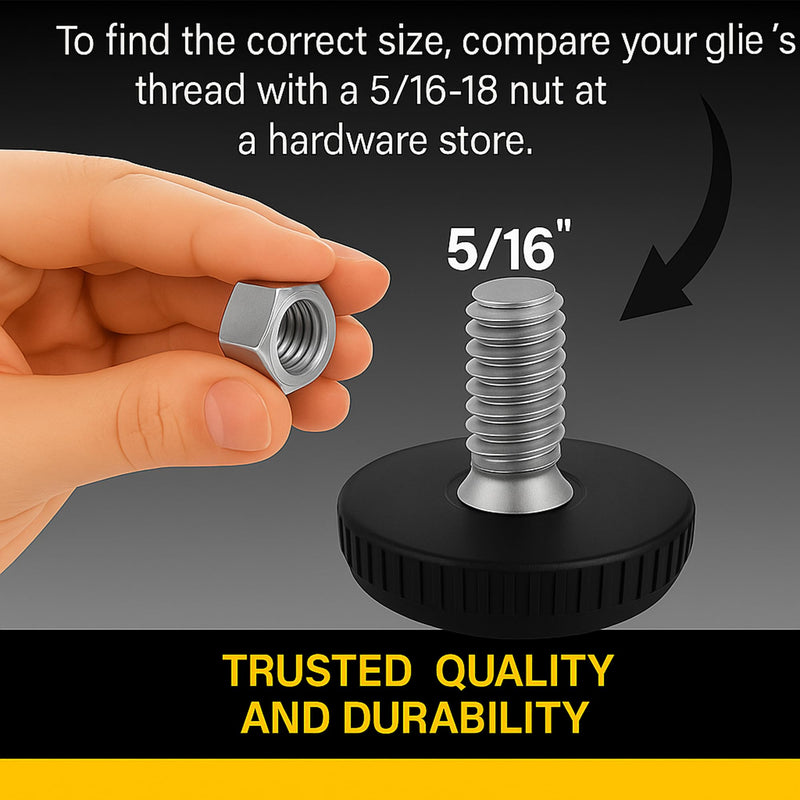 16 Outdoor Furniture Levelers 5/16-18 with Approx 5/8" Threaded Stud Table Levelers Adjustable Furniture Feet Patio Furniture Feet Leveling Chair Legs to Protect Surface (16 pcs Pack)