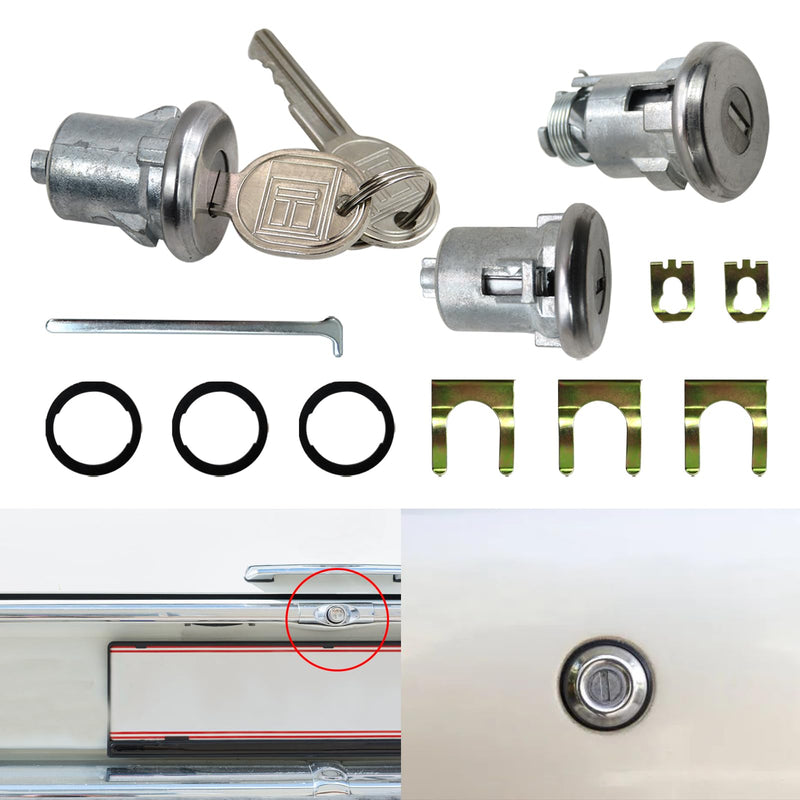 654394765282 Door Lock Cylinder & Keys Door Trunk Key Set Doors/Trunk Lock Key SetReplacement for Camaro