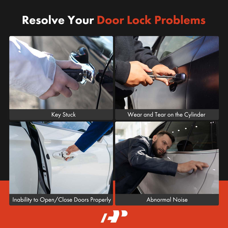A-Premium Door Lock Cylinder with Keys Compatible with Dodge & Chrysler | for Dodge Charger, Challenger, Dart, Dakota, B200 & Chrysler Town & Country, Laser & Plymouth Turismo 2.2, GTX