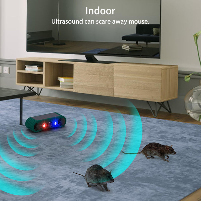 Solar Outdoor Motion Sensor Alarm: Upgraded Ultrasonic Solar Infrared Induction Alarm IP65 Outdoor Motion Detectors 129dB with Red/Blue Flashing Light (1) 1
