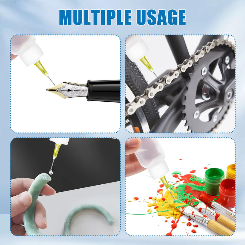 30ml Glue Precision Tip Applicator Bottle,Needle Tip Squeeze Bottle with 14ga 16ga 18ga 20ga 25ga Blunt Needle Oiler and Storage Caps 30ml