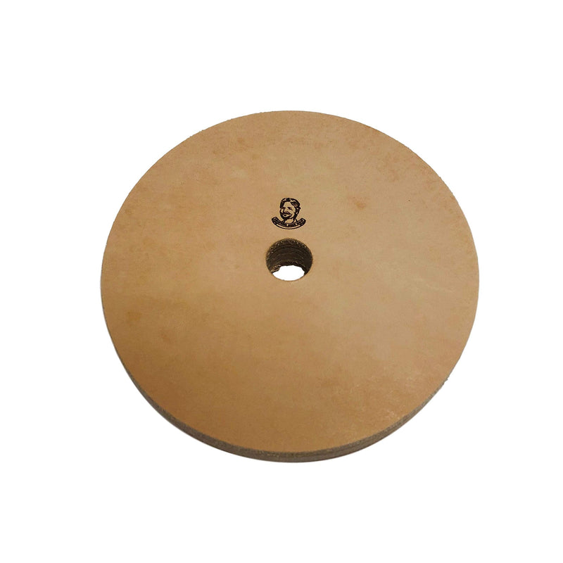 5" (3/4" Width) Leather Honing Wheel - Fits 5/8" Arbor - Buffing Compound Included