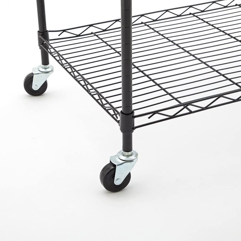 Caster Wheels 2 inch, Casters Set of 4 Heavy Duty, Casters for Wire Shelving, Wire Shelf Wheels, Rubber Stem Casters Rack Wheels, 1/4 Caster Wheels for Shelves 2"