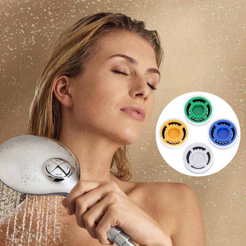PAGOW 4 Pcs Shower Flow Restrictor, gpm 1.5/1.8/2.0/2.5 Shower Flow Reducer, Shower Head Water Flow Limiter Set for Shower Head Handheld Shower (0.56x0.54x0.21inch) gpm 1.5/ 1.8/ 2.0/ 2.5