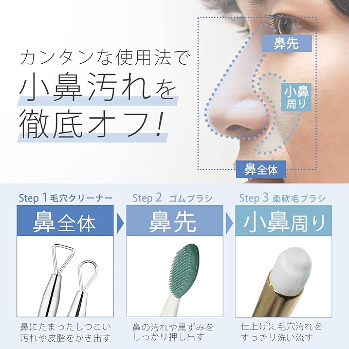 Adult Body Improvement Plan, Men's Nose Rinsing Brush, Rubber Brush, Pore Cleaner Set, Facial Cleansing Brush to Wash Pore Stains, Ultra Fine Bristle Brush, Nose Brush, Men's Square Stopper - NewNest Australia