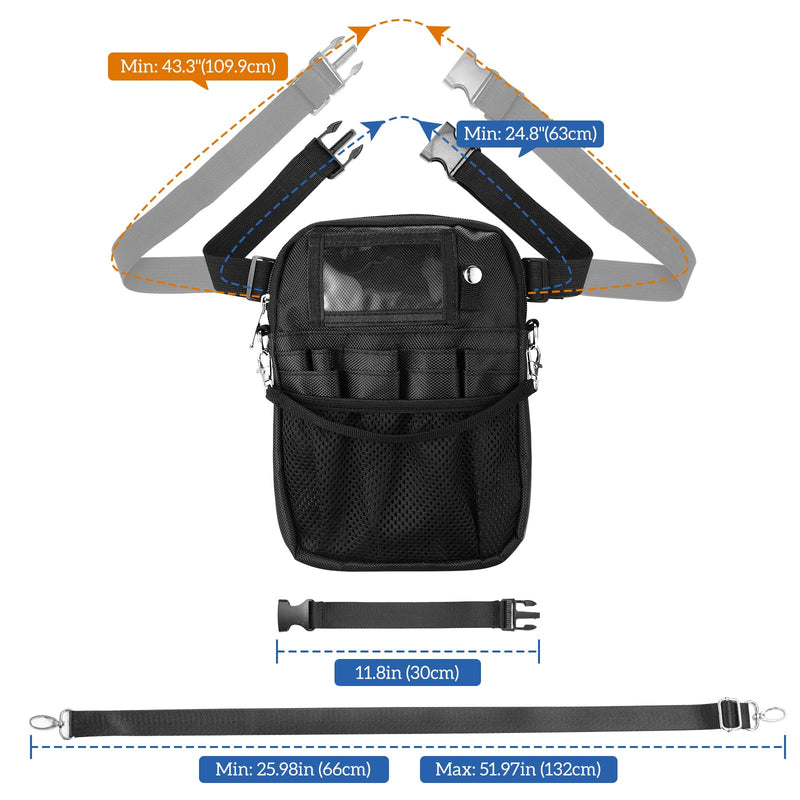 ProCase Nurse Fanny Pack, Utility Medical Nursing Fanny Pack for Women, Nurse Organizer Pouch to Carry Stethoscopes and Medical Supplies, Nurse Belt Bag for Nurses RN Vet EMT -S, Black Small - NewNest Australia