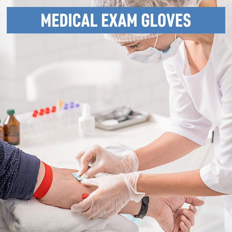 Dre Health Medium Clear Vinyl Medical Exam Gloves - Pack of 100 Medium (Pack of 100)