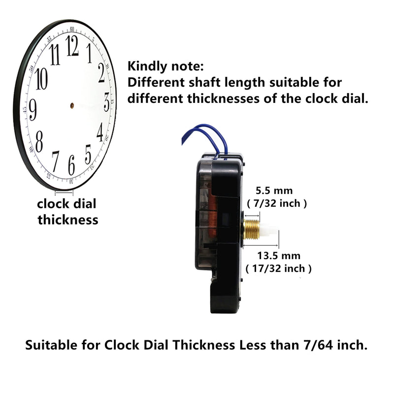 Youngtown 12888 Step Quartz Movement Repair Part with Hour Trigger Switch.7/64 Inch Maximum Dial Thickness, 17/32 Inch Total Shaft Length. B Hands