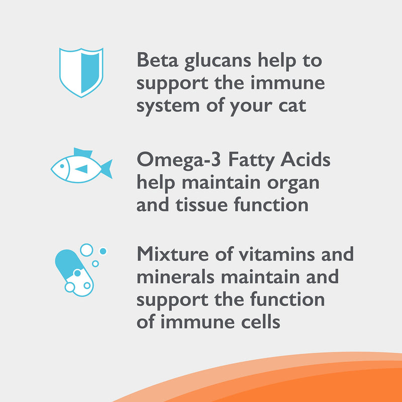 Nutramax Imuquin Immune Health Supplement Powder for Cats, with Beta Glucans, Marine Lipids, Vitamins and Minerals, 30 Packets Updated Version