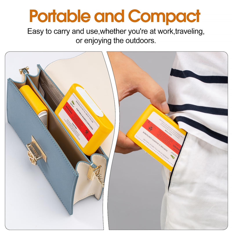 Portable Sharps Container Designed for Safe and Easy Disposal of Insulin Needles, Pen Needles, and Other Medical Sharps While Traveling Or at Home (6 Piece) 6