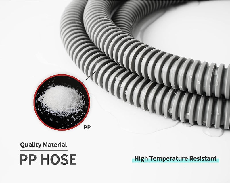 MyLifeUNIT Universal Dishwasher Drain Hose, 10 Ft Dishwasher Discharge Hose Extension, Corrugated and Flexible Dishwasher Hose Drain Replacement with 2 Clamps, Fits 11/16",1" and 1-1/8" 10.0 Feet