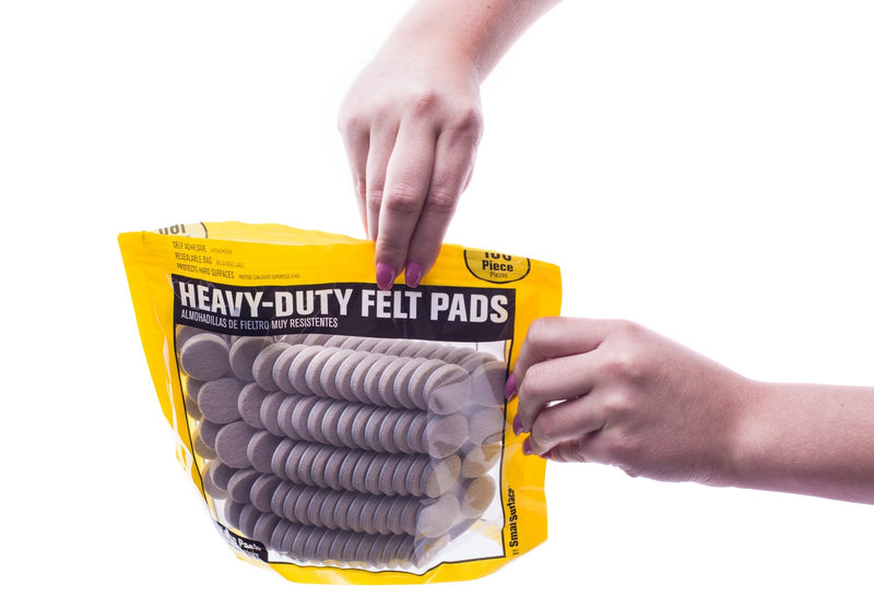 8727 Heavy Duty Self Adhesive Furniture Felt Pads 1-Inch Round Oatmeal 160-Piece Value Pack in Resealable Bag Beige