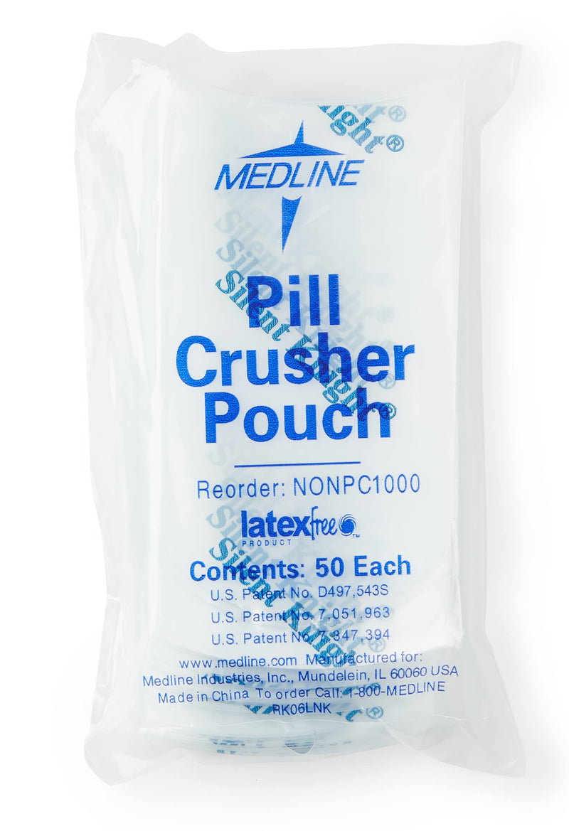 Medline Silent Knight Pill Crusher Medication Pouches, Easy to Use, Pack of 50 - NewNest Australia