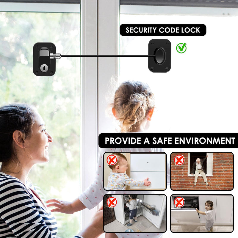 8Pcs Freezer Child Proof Refrigerator Lock with Key Self Adhesive Fridge Lock Combo Child Safe Freezer Door Refrigerator Lock for Cabinets Drawers Ovens Black 8pcs