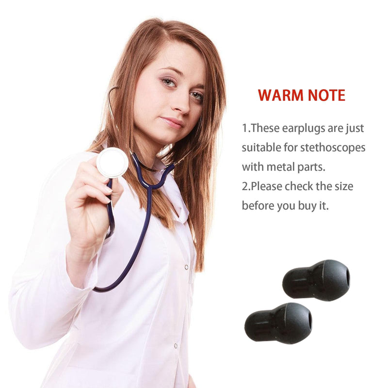 10PCS Silicone Stethoscope Ear Tips Replacement,Compatible with 5mm Littmann Stethoscopes, Soft Premium Push-On Gourd-Shaped Earplugs Accessories,Comfortable Medical Spare Parts for Classic III,Cardiology 3/4&IV,Small/Medium