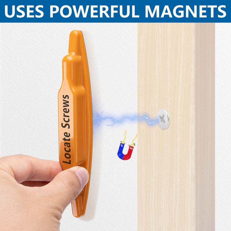 moonoom 4 Pcs Stud Finder Magnet, Powerful Magnetic Stud Detector, Compact Wall Metal Finder Tool for Drywall Construction Marking and Mounting 4Pc