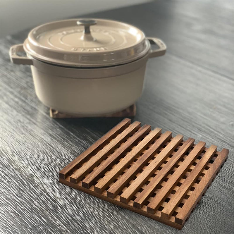 GURU JEE Handmade Wooden Trivet for Hot Dishes Pot Pan Tea Pot Holders