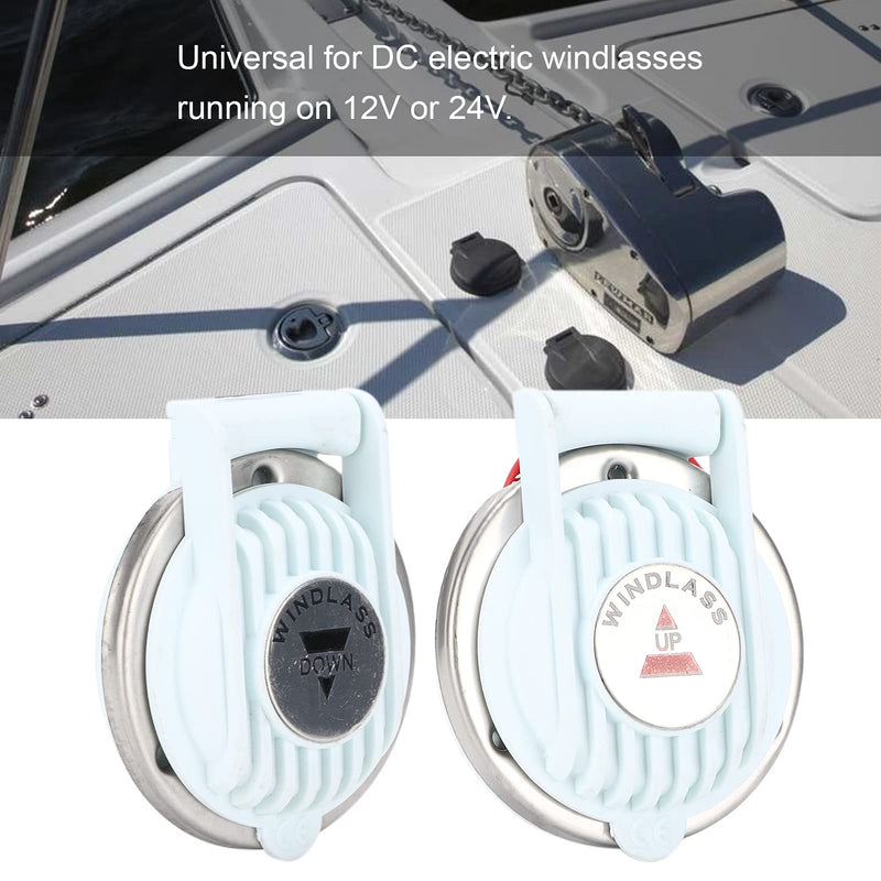 2pcs Windlass Foot Switch, Up and Down Foot Switch White DC 12V/24V Boat Foot Switch Hands Free Universal for Marine Boat Ship Anchor DC Ship Winch