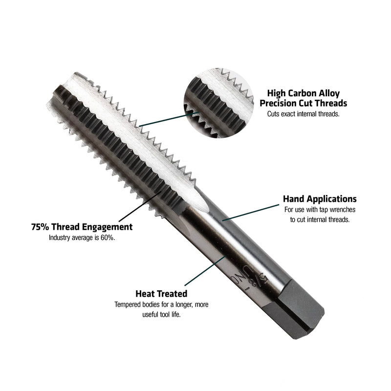 Century Drill & Tool 95115 Carbon Steel Tap, 5/8-11NC 5/8-11 NC