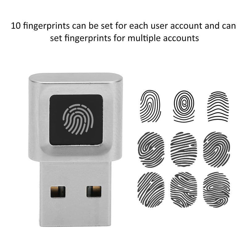 USB Fingerprint Reader, USB Fingerprint Reader 360 Degrees Touch Fast Matching High Sensitivity Hello Fingerprint Reader for Win Laptop Computer
