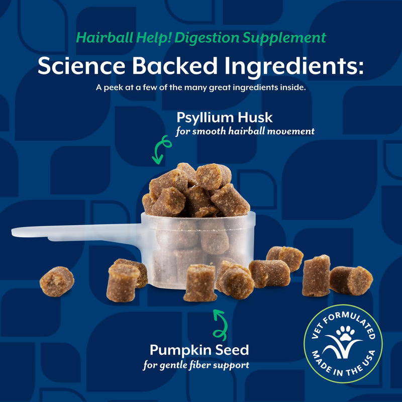 NaturVet Scoopables Hairball Aid for Cats - Helps Prevent & Eliminate Hairballs - Psyllium Husk & Pumpkin - Salmon Flavored Cat Health Supplement - Tastes Like Treats & Prevents Hairballs | 5.5oz Bag