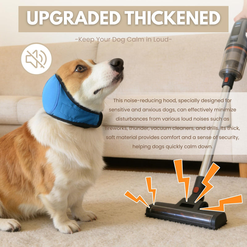 Waterproof Dog Ear Covers for Bathing,Hematoma,Drying,No Shake Ear Wraps for Dogs Ear Muffs Noise Protection Anxiety Relief,Adjustable Dog Calming Hoodie Shower Cap for Grooming(Blue,M) Blue Medium