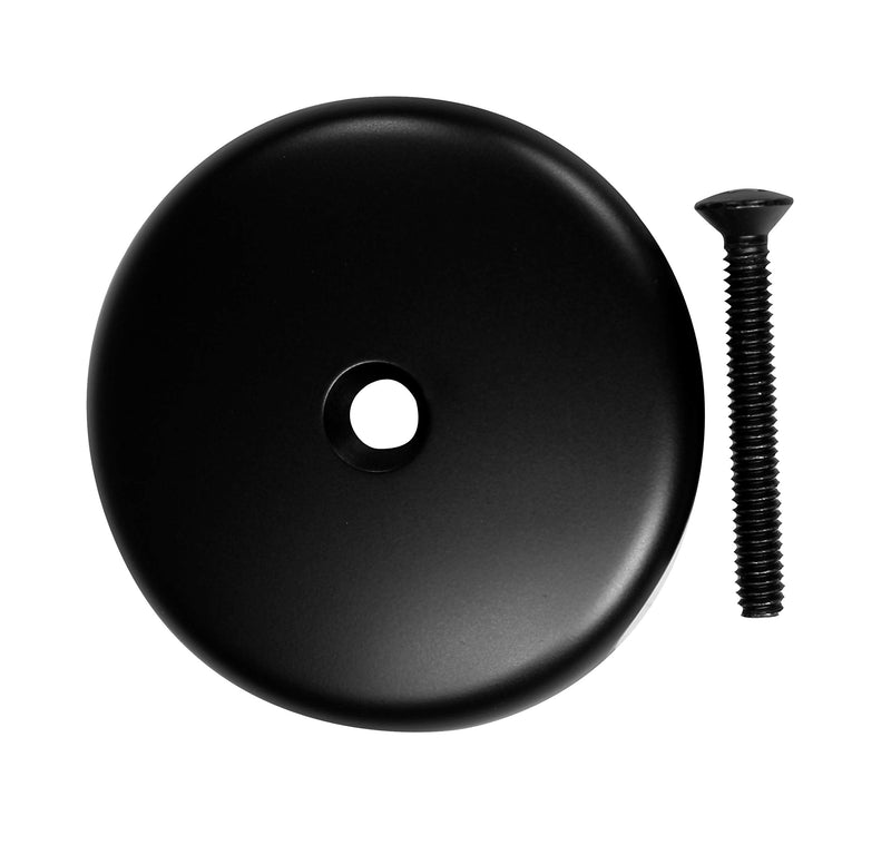 Westbrass A931K-62 Universal 1-3/8" Fine Thread Tip-Toe Bathtub Drain Plug Trim Set with One-Hole Overflow Faceplate and 1-1/2" Adapter Bushing, Matte Black