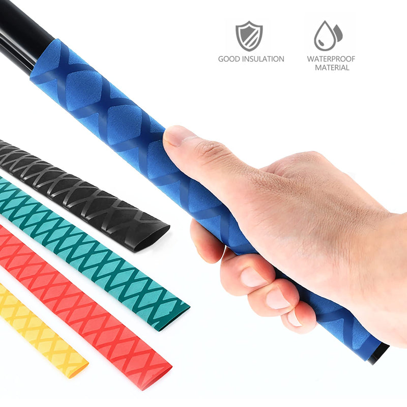 X-Tube Heat Shrink Wrap Tubing 39"&64" Lengths for Rod Grips-5 Color 14 Sizes Black Diamter：35mm; Length：39”