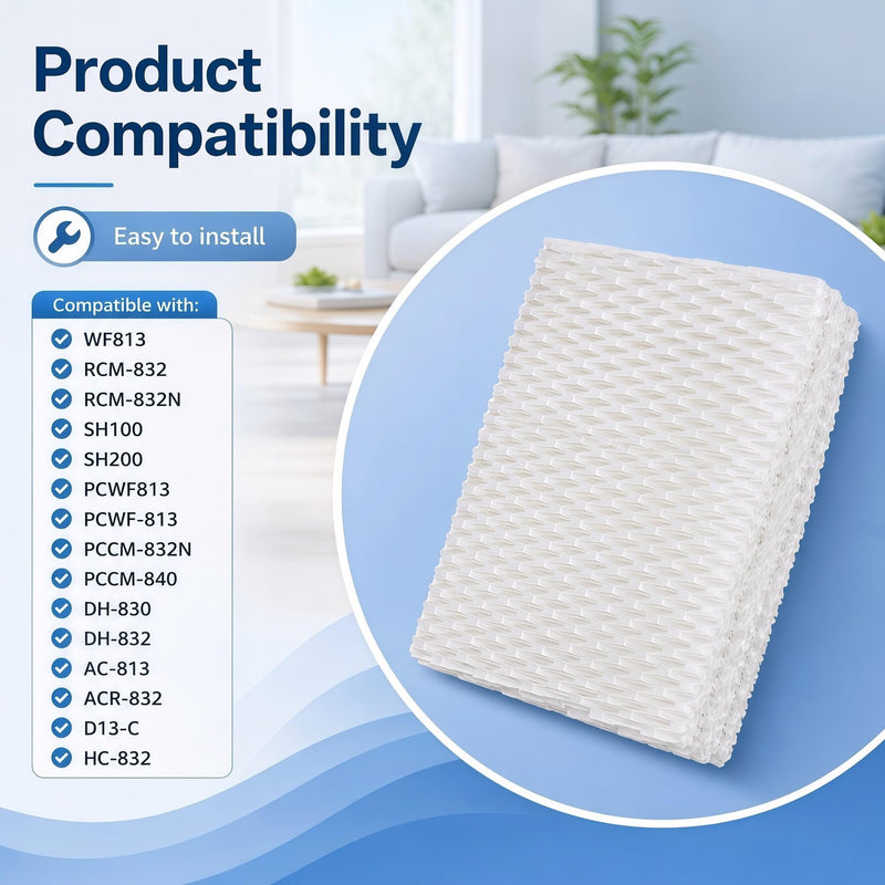 8 Pack WF813 Humidifier Filter Replacement For Equate EQ-2119-UL EQWF813 8-pcs Wf813 Humidifier Filter