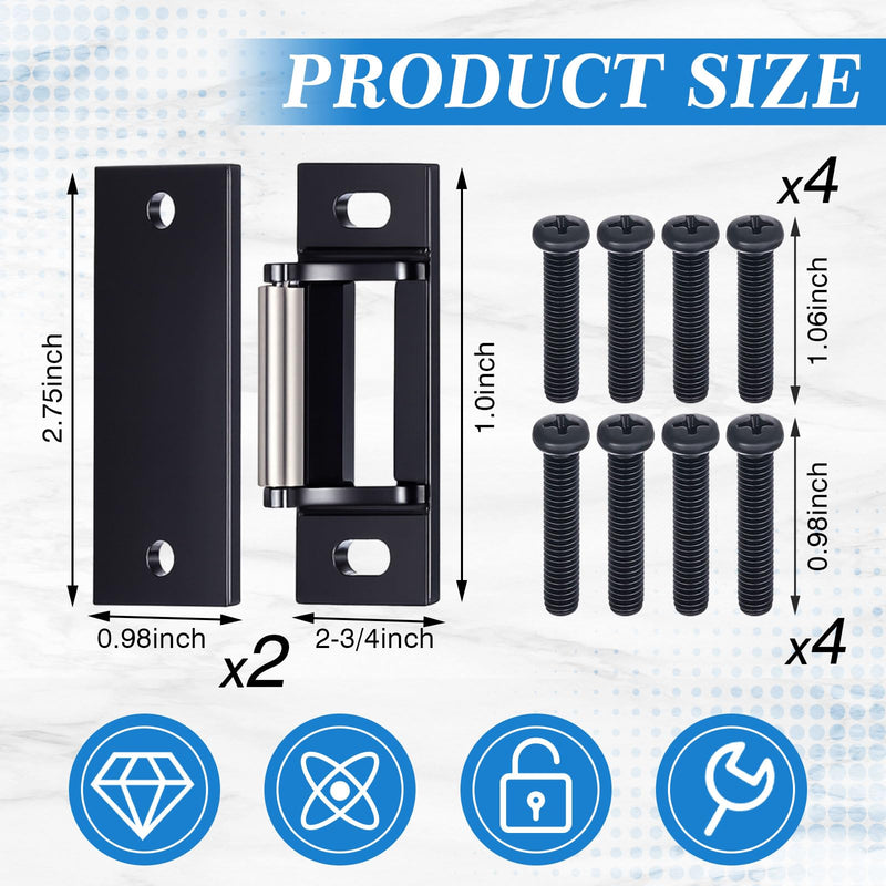 MorningRo 2 Sets Surface Mounted Roller Strike Plates, Black Rim Strike with Metal Shim Plates and Screws for Commercial Exit Doors, Panic Bar Exit Devices, Push Bar Door Hardware Replacement