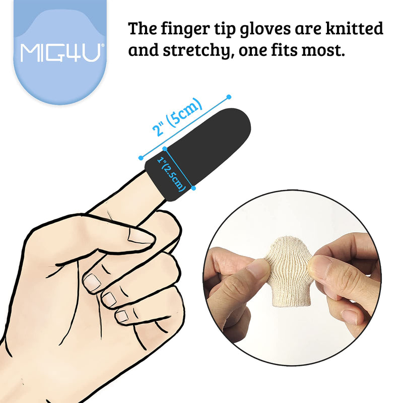MIG4U 10 Pcs Cotton Finger Cots, Reusable Finger Protectors for Cuts Wounds, Arthritis, Eczema, Bruises, Calluses, Cracking Thumbs Healing, Fingernail Caps/Stall/Cushion/Cover (Not 10 Pairs) S/M