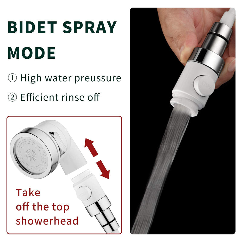 ZCONIEY Sink Faucet Sprayer Attachment, Shower Head Attaches To Tub Faucet, Dog Bathing Hose Shower Set for Laundry Bathroom Kitchen b-white
