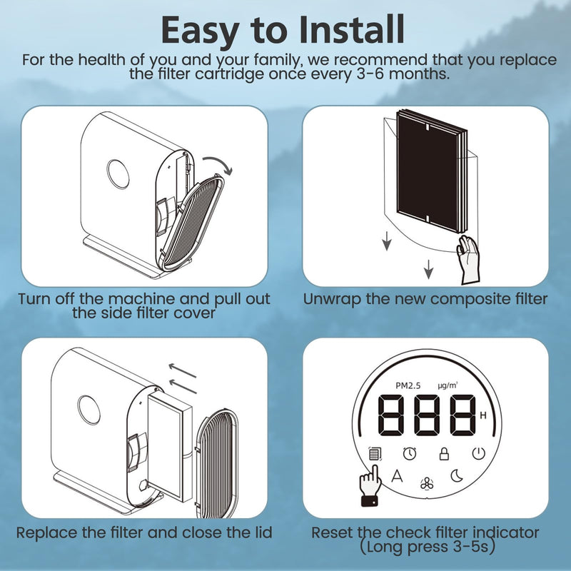 KJ217 Filter Replacement For MOOKA KJ217 Smart Large Air Purifier