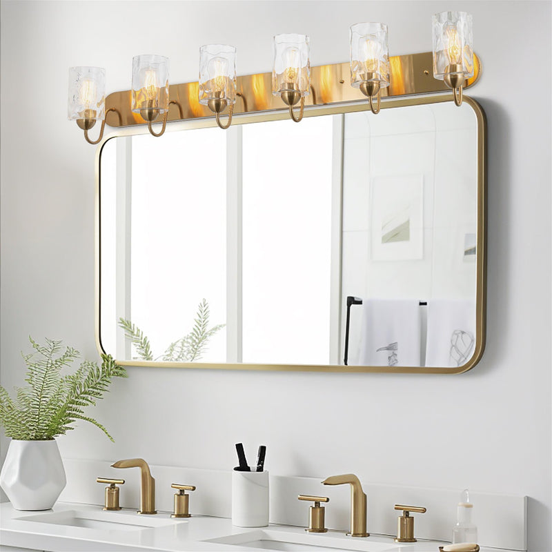 Kira Home Armada II 7" Glass Shades, Clear Hammered Replacement Glass, 1-5/8" Fitter Opening for Threaded Medium Base Socket, 7" x 4", 3-Pack Hammered Glass 4 x 6.5