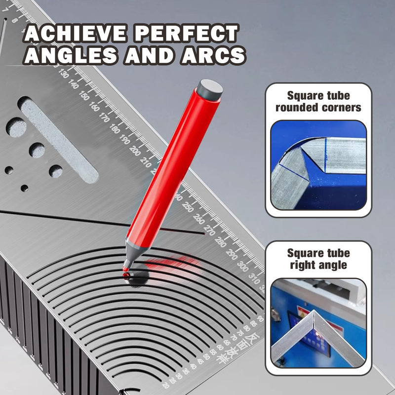 2 Pack Precision Flex Angle & Arc Marking Tool, Angle & Arc Marking Tool, Regla Giratoria Para Cortes MetáLico Para Soldadores, Adjustable Linear Arc Dual-Purpose Scriber, Metal Marking Tool