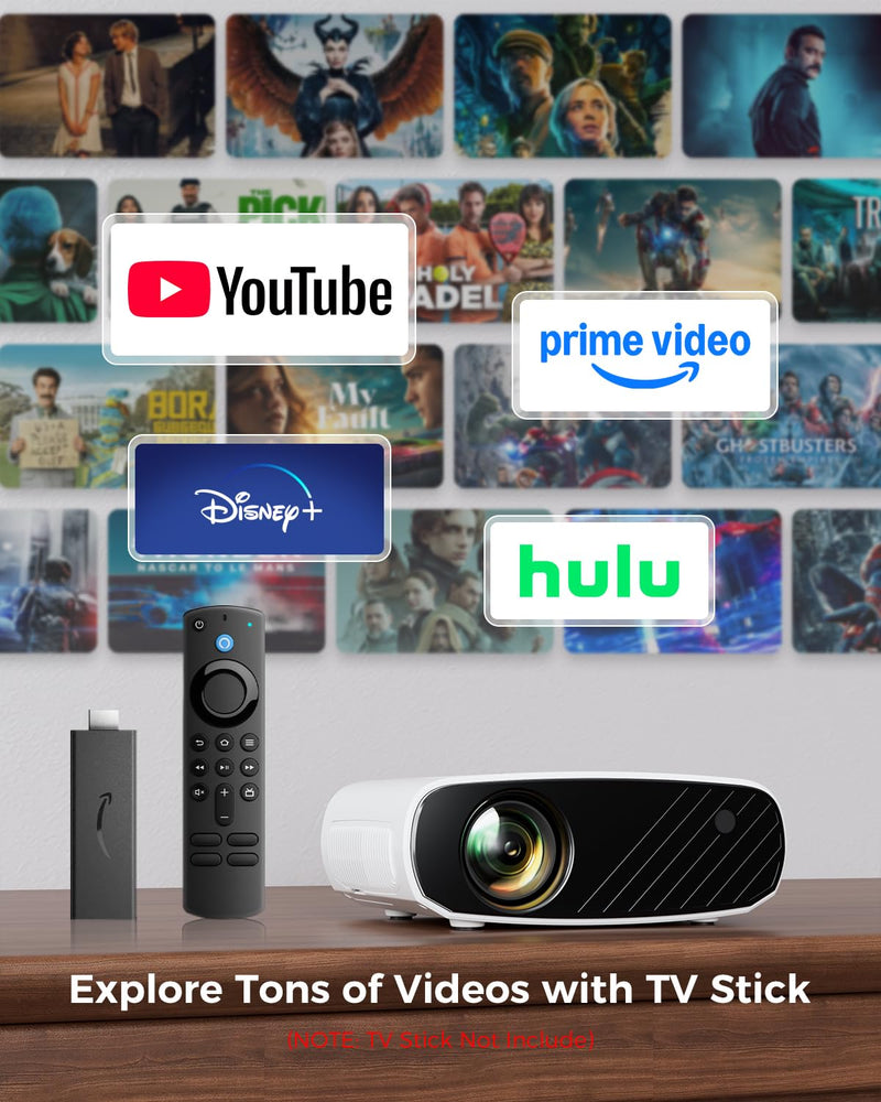 ELEPHAS Mini Projector for iphone, Portable Projector with Tripod, 1080P HD Outdoor Projector, Movie Projector Compatible with Android/iOS/Windows/TV Stick/HDMI/USB BL128MINI