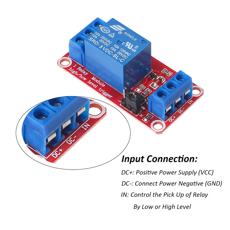 DIANN 12pcs DC 5V Relay Module 1 Channel Relay Board with Optocoupler Support High/Low Level Trigger