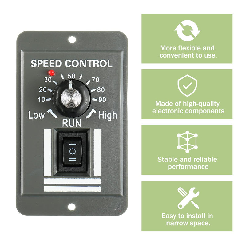 DC 12-60V Motor Speed Controller 20A Adjustable PWM Controller Switch Forward/Reverse Electric Motor Speed Regulator Suitable for DC Brush Motor