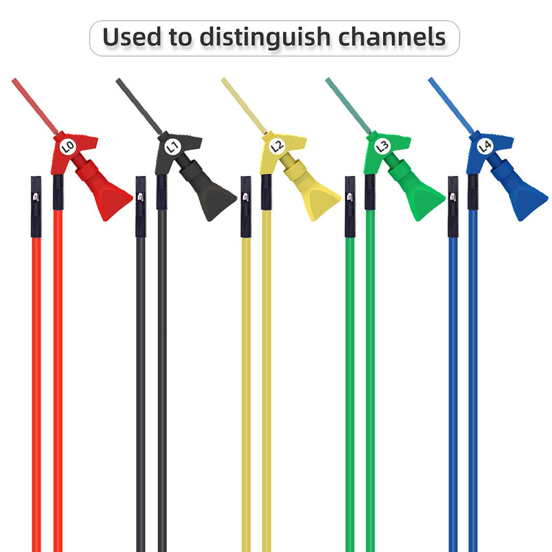 Goupchn 10PCS SMD IC Test Hook Clips with Silicone Jumper Wires Test Leads Kit for Logic Analyzer 5 Colors Five Colors