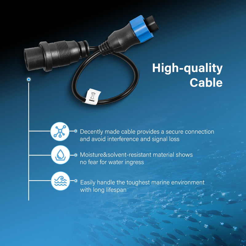 Upgrade MKR-DSC-10 1852077 DSC Adapter Cable for Lowrance 7-pin Fish Finders, for Minn Kota Motor Built-in Dual Spectrum Chirp Transducer Compatible with 2D Sonar
