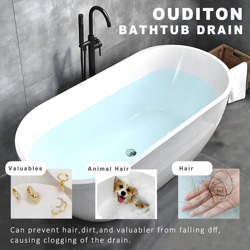 Tub Stopper Bathtub Drain, Brass Pop-up Freestanding Bathtub Drain Stopper, Fits Most Freestanding Tub Rough- in Kits (White) White