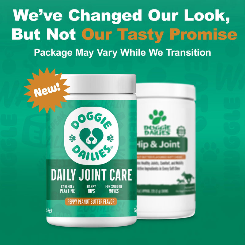 Doggie Dailies, Hip and Joint Supplement for Dogs, Glucosamine Chondroitin, Premium Hip and Joint Chews for Dogs All Breeds & Sizes, Dog Vitamins and Supplements, (Peanut Butter) 225 Chews Peanut Butter - 225 Count