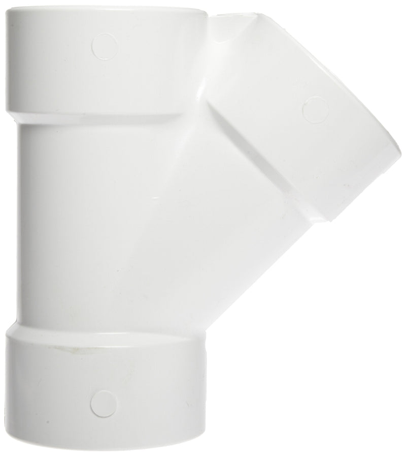 Spears 475 Series PVC Pipe Fitting, Wye, Schedule 40, 3" Socket