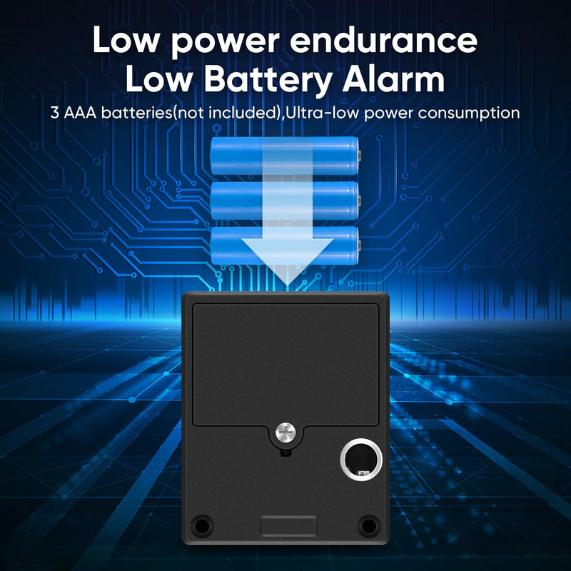 Fingerprint Remote Control Cabinet Lock, Fingerprint Remote Unlocking Within 10m, Hole-Less Lnstallation, Keyless Hidden File Drawer Wardrobe Lock, Lock for Home,Office, Closet Sliding Doors