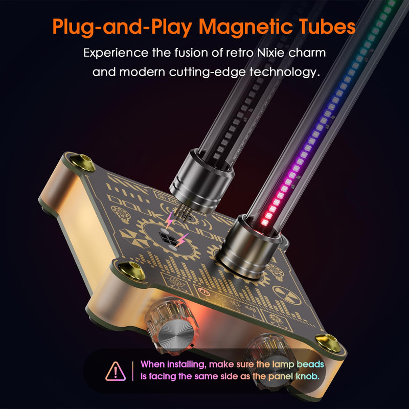 Douk Audio RGB LED Sound Level: Tube Meter Music Spectrum Display Microphone Pickup Magnetic Design Desktop Set-Up HiFi Gaming Ambient Light for Audiophiles Gift (VU9-MINI)