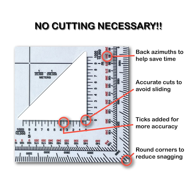Military Protractor Accurately Cut for Land Navigation Pack of 1