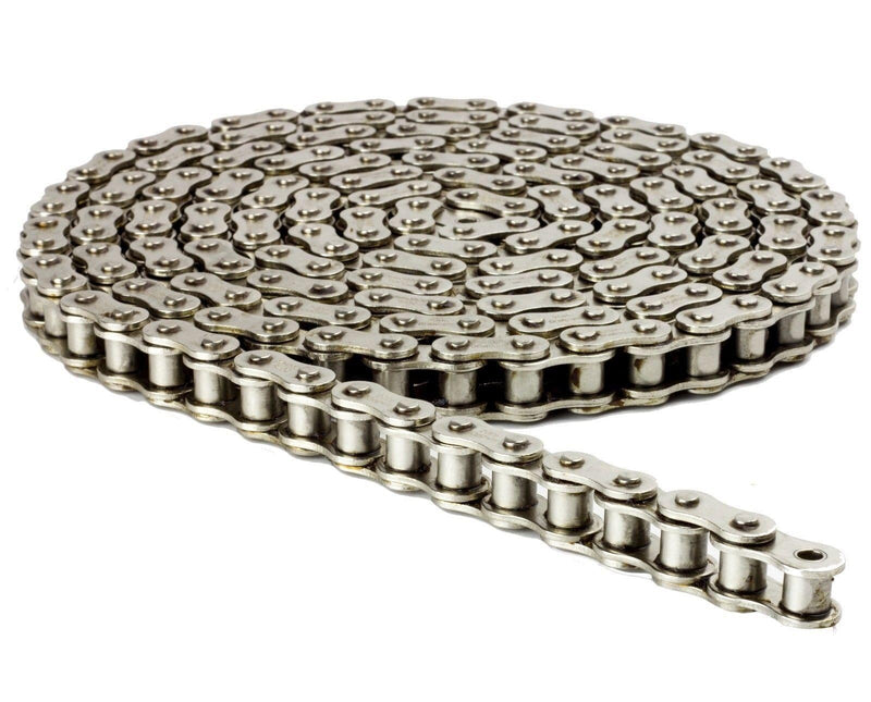Jeremywell 41NP Nickel Plated Roller Chain 3 Feet with 1 Connecting Link, Heat Treated, Corrosion Resistant, Eliminates Stress Cracking, unwanted wear, and Easy Corrosion 1 Master Link