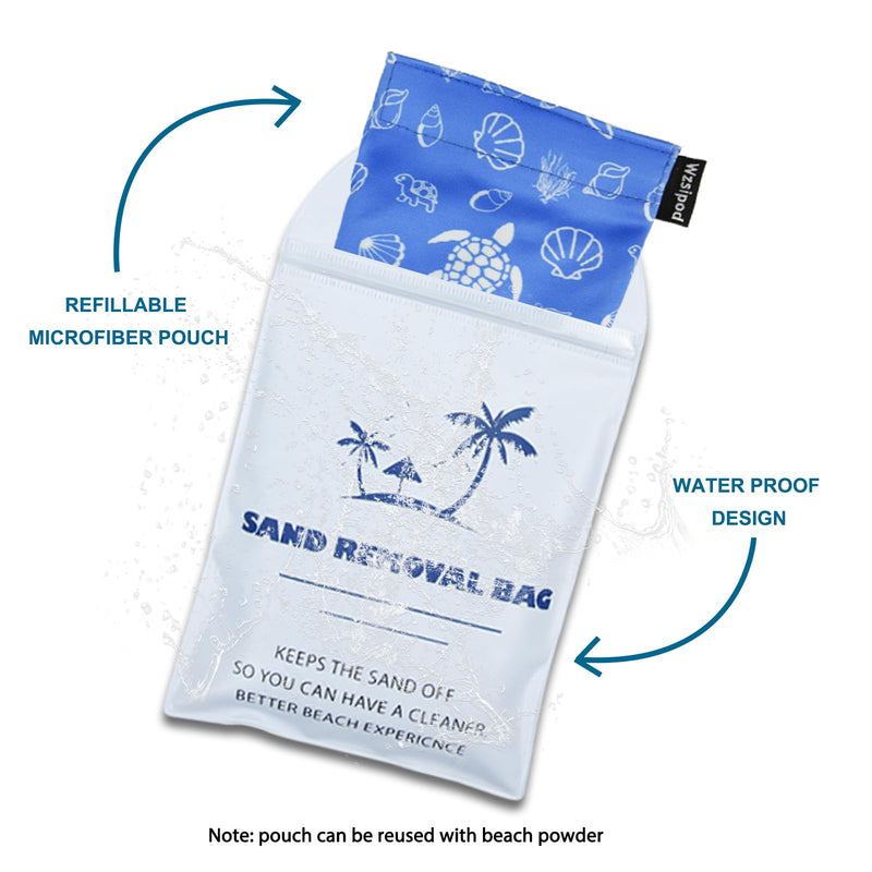 Beach Sand Removal Bag | Beach Sand Remover |Gentle, Skin-Friendly & Talc-Free | Natural Baby Powder Alternative | Safe & Effective Sand Cleaning | Essential Family Beach Accessory Turtle Pattern