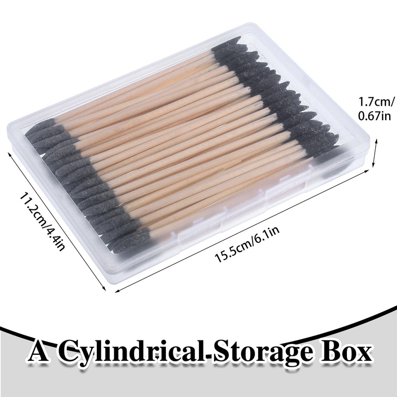 50 Pcs Sanding Sticks, Double End Matchsticks Fine Detailing Polishing Stick with Storage Box for Plastic Models Wood Hobby Woodworking, 120/280 Grit 50 Double-headed