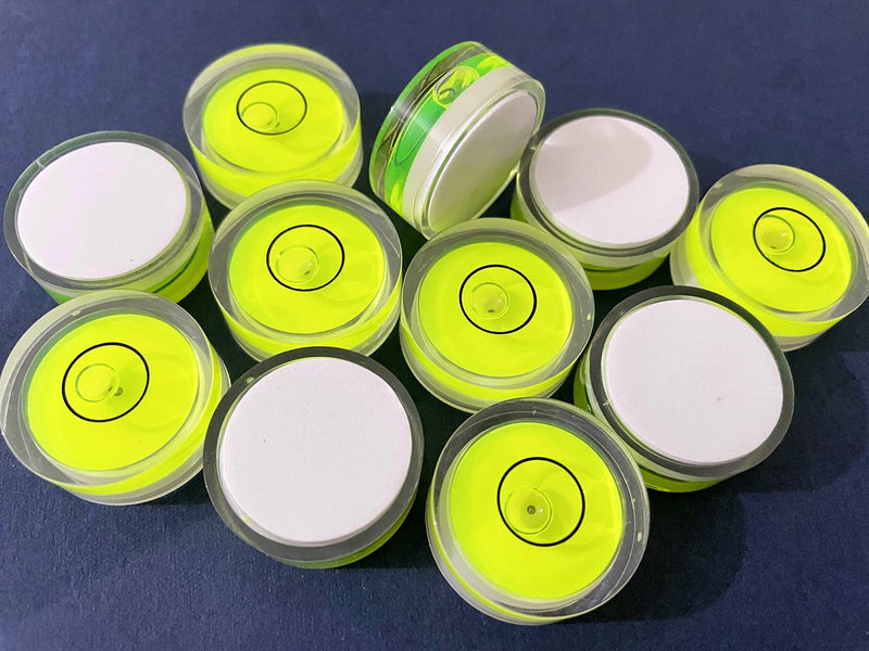 5Pcs Small Circular Double Sided Adhesive Bubble Spirit Levels for Work shop, Speakers, Phonograph, Tripod, Turntable, Automount Telescope, Drill, Etc. (25x10mm) 25x10mm